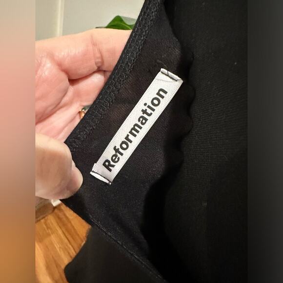 Reformation YARA ONE-SLEEVE STRETCH-JERSEY MINI DRESS - Picture 8 of 11